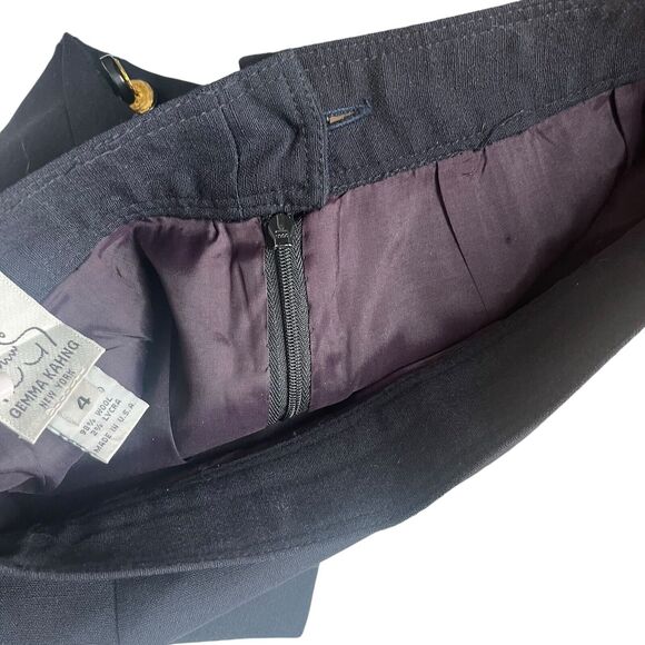 Gemma Kahng NY 4 Pencil Skirt Vintage Wool Blend Button Detail 90s VTG - Picture 6 of 12